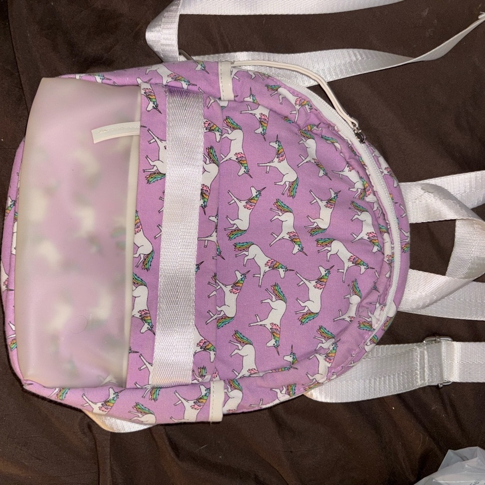 Whimsical Lavender Unicorn Kids Backpack small